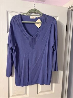 EP Pro Purple V-Neck Long Sleeve Top